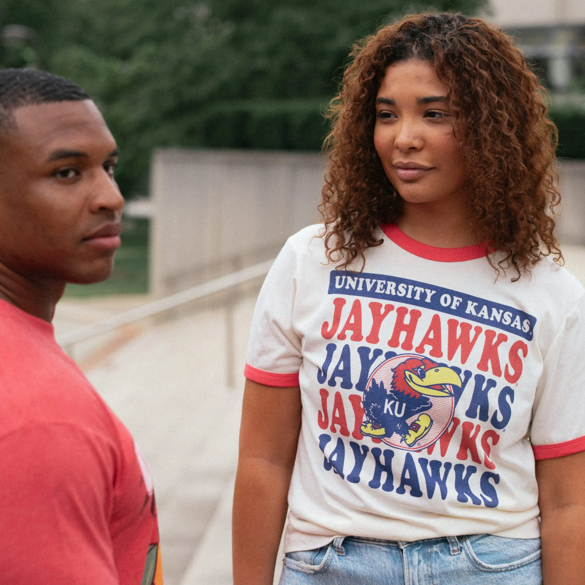 Vintage-Inspired Kansas Jayhawks Ringer Tee