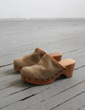 vintage suede clogs