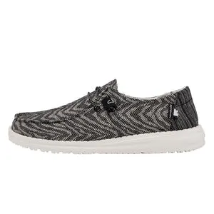 Wendy Woven Zebra Stripe Black - Select Size - Hey Dudes - Ladies