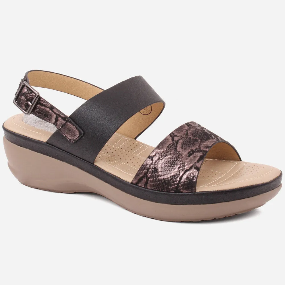 Women "JESSICA" Wide Front Comfort Sandals